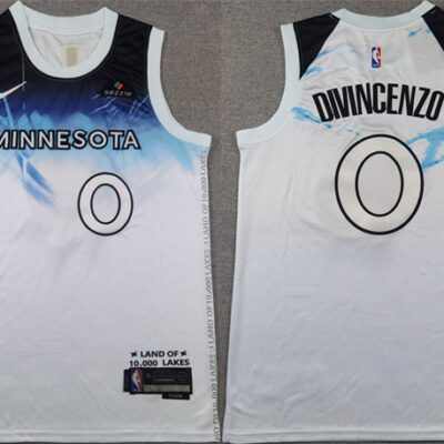 Minnesota Timberwolves #0 Donte DiVincenzo White 2024 City Edition Stitched Jersey