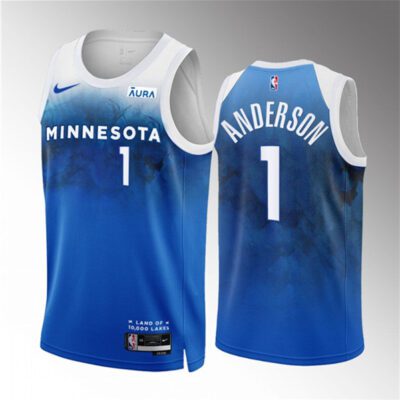 Minnesota Timberwolves #1 Kyle Anderson Blue 2023/24 City Edition Stitched Jersey