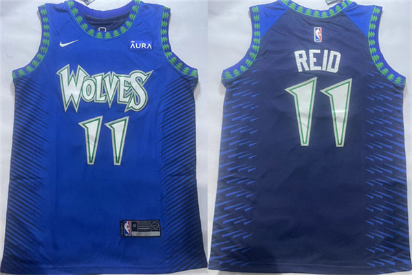 Minnesota Timberwolves #11 Naz Reid Blue City Edition Stitched Jersey