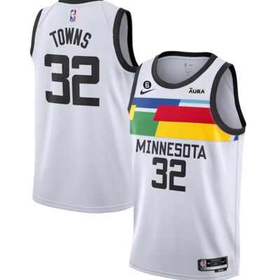 Minnesota Timberwolves #32 Karl-Anthony Towns White 2022/23 City Edition Stitched Jersey