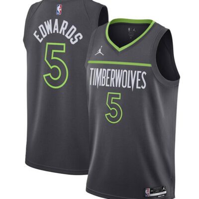 Minnesota Timberwolves #5 Anthony Edwards Black Statement Edition Stitched Jersey