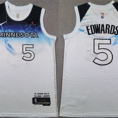 Minnesota Timberwolves #5 Anthony Edwards White 2024 City Edition Stitched Jersey