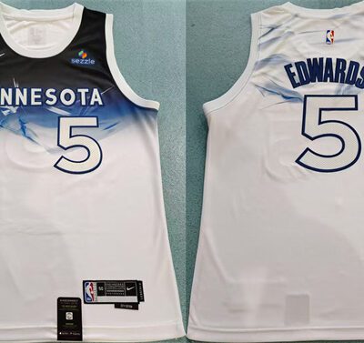 Minnesota Timberwolves #5 Anthony Edwards White 2024 City Edition Stitched Jersey