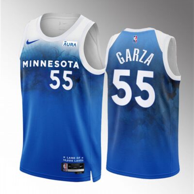 Minnesota Timberwolves #55 Luka Garza Blue 2023/24 City Edition Stitched Jersey