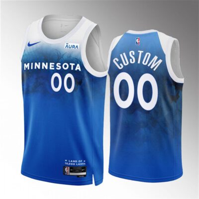 Minnesota Timberwolves Active Player Custom Blue 2023/24 City Edition Stitched Jersey