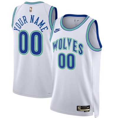 Minnesota Timberwolves Active Player Custom White 2023/24 Classic Edition Stitched Jersey