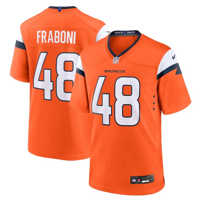 Mitchell Fraboni Denver Broncos Team Game Jersey - Orange