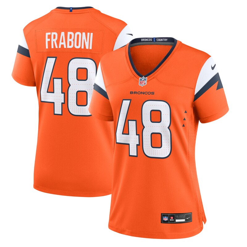 Mitchell Fraboni Denver Broncos Women Team Game Jersey - Orange