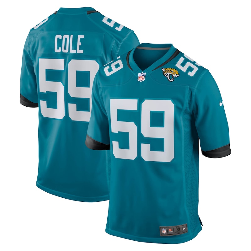 Myles Cole Jacksonville Jaguars Team Game Jersey - Teal