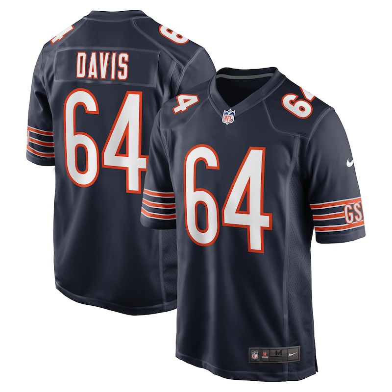 Nate Davis Chicago Bears Game Jersey - Navy