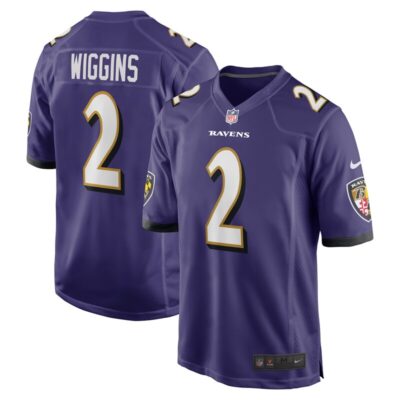 Nate Wiggins Baltimore Ravens Player Game Jersey - Purple