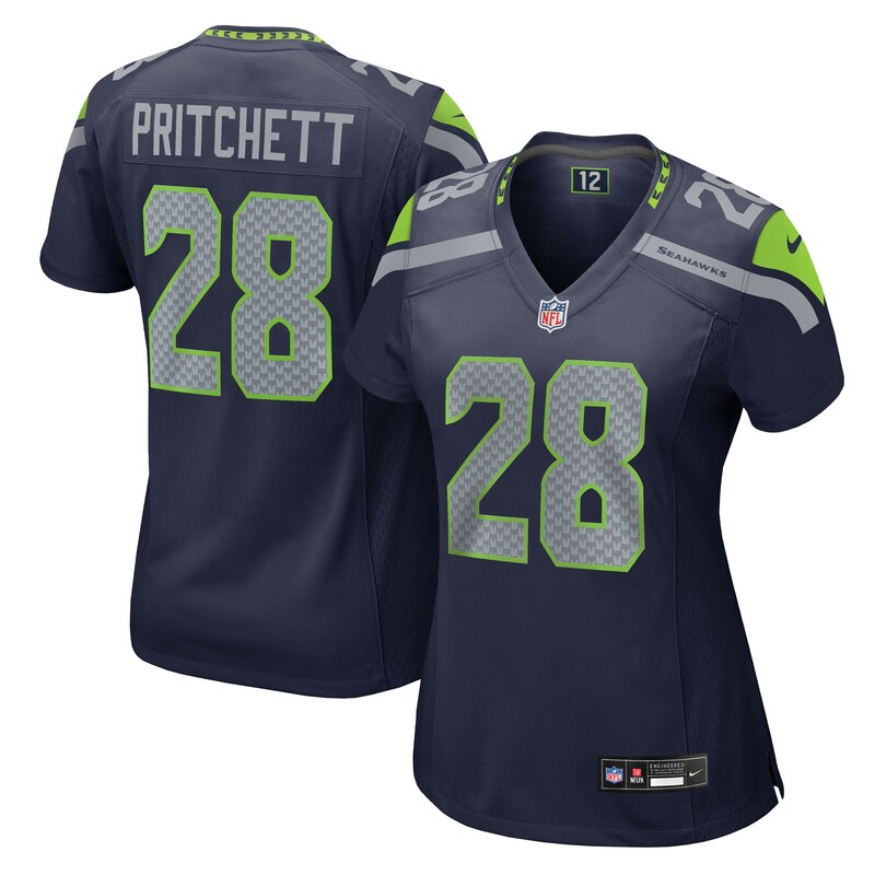 Nehemiah Pritchett Seattle Seahawks Women Team Game Jersey - College Navy