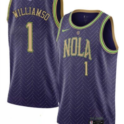 New Orleans Pelicans #1 Zion Williamson Purple 2024-25 City Ediiton Stitched Basketball Jersey