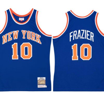 New York Knicks #10 Walt Frazier Blue 1972-73 Stitched Jersey