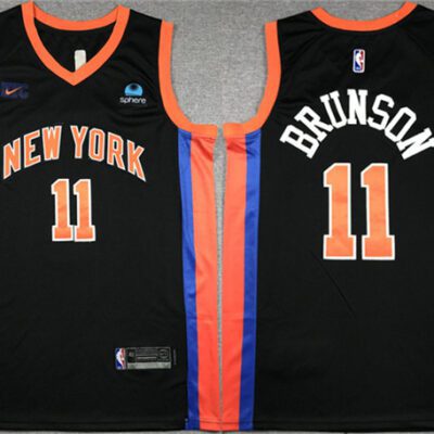 New York Knicks #11 Jalen Brunson Black Stitched Basketball Jersey