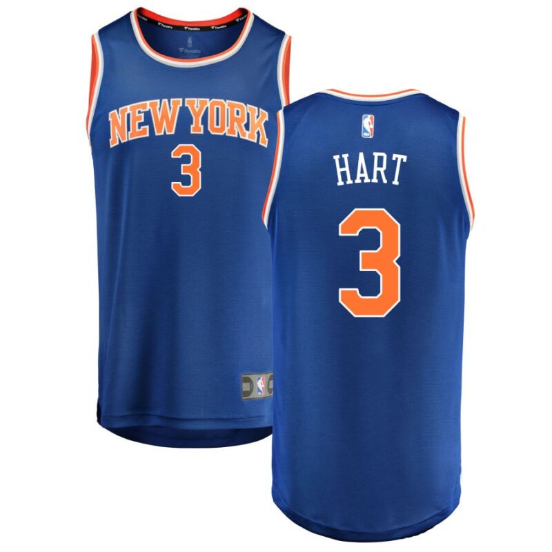 New York Knicks #3 Josh Hart Blue Icon Edition Stitched Basketball Jersey