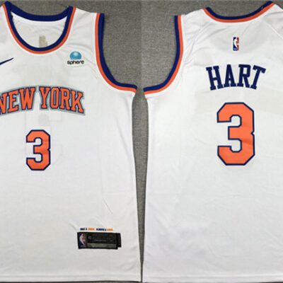 New York Knicks #3 Josh Hart White Stitched Basketball Jersey