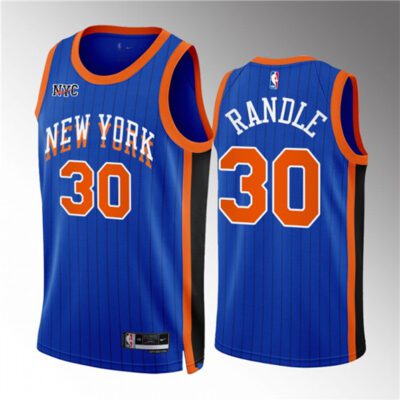 New York Knicks #30 Julius Randle Blue 2023/24 City Edition Stitched Basketball Jersey