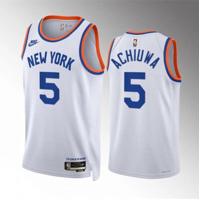 New York Knicks #5 Precious Achiuwa White 2021/22 City Edition Stitched Basketball Jersey