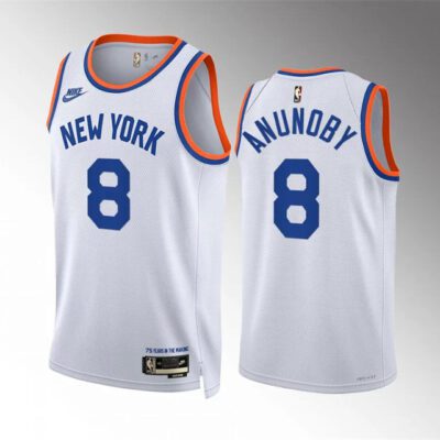 New York Knicks #8 OG Anunoby White 2021/22 City Edition Stitched Basketball Jersey