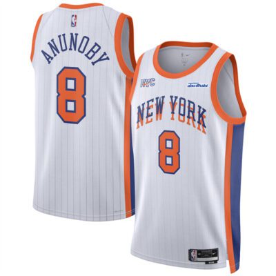 New York Knicks #8 OG Anunoby White 2024/25 City Edition Stitched Basketball Jersey