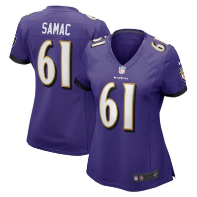 Nick Samac Baltimore Ravens Women Game Jersey - Purple