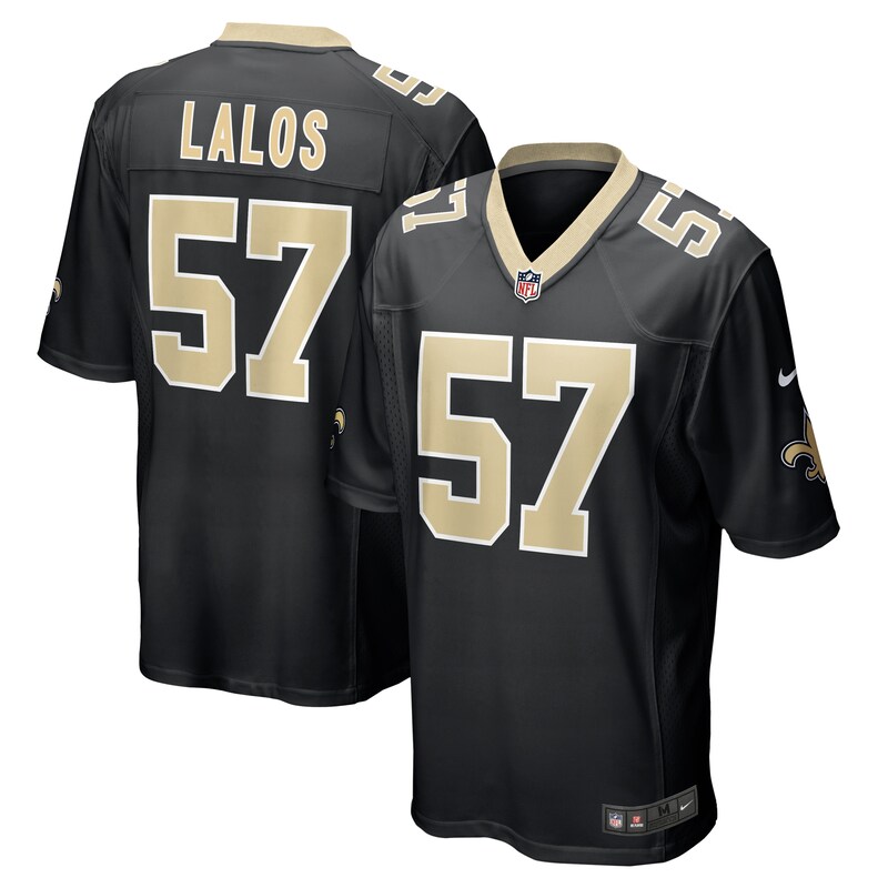 Niko Lalos New Orleans Saints Team Game Jersey - Black
