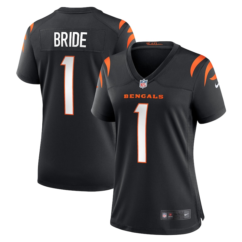 Number 1 Bride Cincinnati Bengals Women Game Jersey - Black