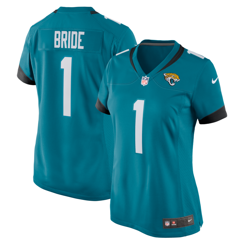 Number 1 Bride Jacksonville Jaguars Women Game Jersey - Teal