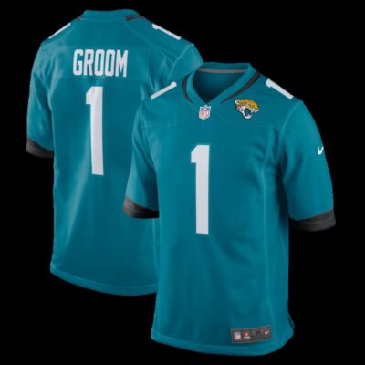 Number 1 Groom Jacksonville Jaguars Game Jersey - Teal