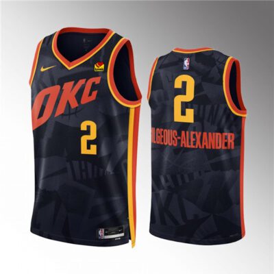 Oklahoma City Thunder #2 Shai Gilgeous-Alexander Black 2023/24 City Edition Stitched Basketball Jersey