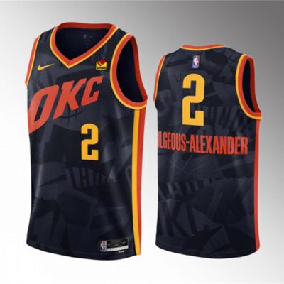 Oklahoma City Thunder #2 Shai Gilgeous-Alexander Black 2023/24 City Edition Stitched Basketball Jersey