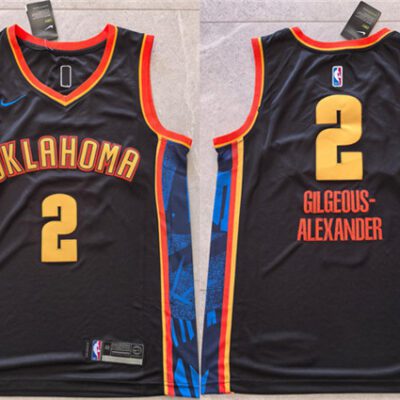 Oklahoma City Thunder #2 Shai Gilgeous-Alexander Black 2024 City Edition Stitched Basketball Jersey