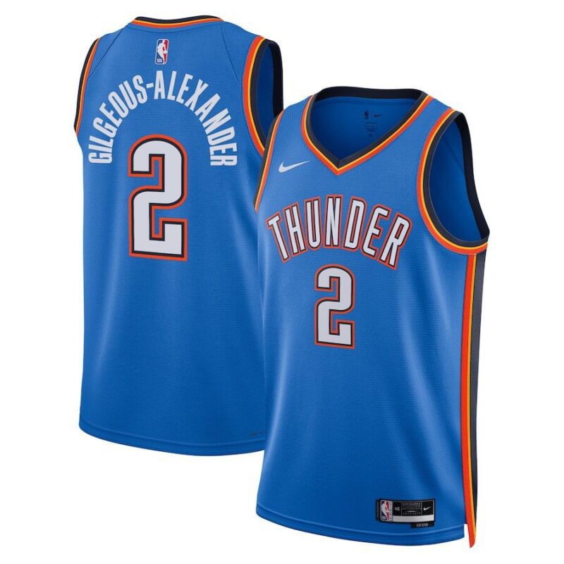 Oklahoma City Thunder #2 Shai Gilgeous-Alexander Icon Edition Blue Swingman Stitched NBA Jersey