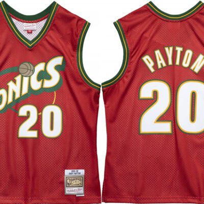 Oklahoma City Thunder #20 Gary Payton Red 1995-96 Throwback SuperSonics Stitched Jersey