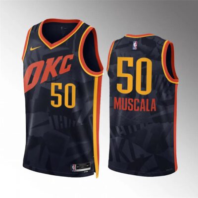 Oklahoma City Thunder #50 Mike Muscala Black 2023/24 City Edition Stitched Basketball Jersey