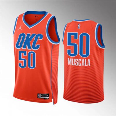 Oklahoma City Thunder #50 Mike Muscala Orange Statement Edition Stitched Basketball Jersey