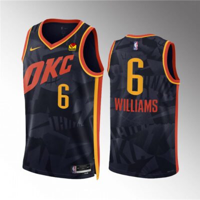 Oklahoma City Thunder #6 Jaylin Williams Black 2023/24 City Edition Stitched Basketball Jersey