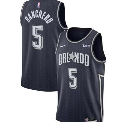 Orlando Magic #5 Paolo Banchero Navy 2023/24 City Edition Stitched Basketball Jersey