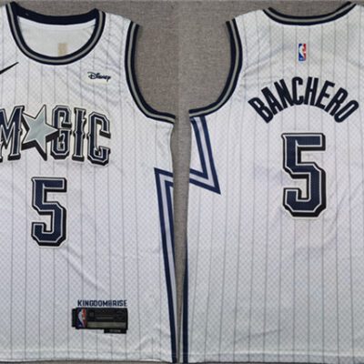 Orlando Magic #5 Paolo Banchero Silver 2024-25 City Edition Stitched Basketball Jersey