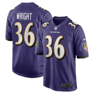 Owen Wright Baltimore Ravens Team Game Jersey - Purple