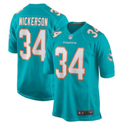 Parry Nickerson Miami Dolphins Team Game Jersey - Aqua