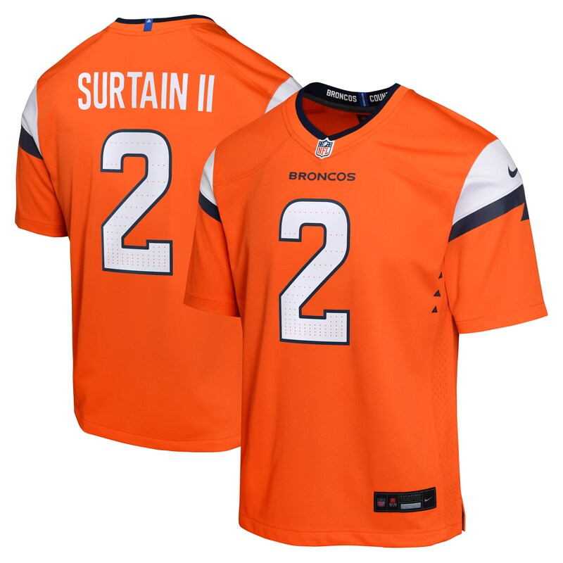Patrick Surtain II Denver Broncos Youth Mile High Collection Game Jersey - Orange