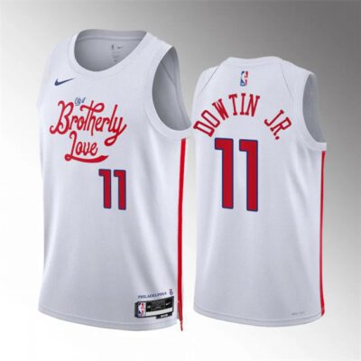 Philadelphia 76ers #11 Jeff Dowtin Jr White City Edition Stitched Jersey