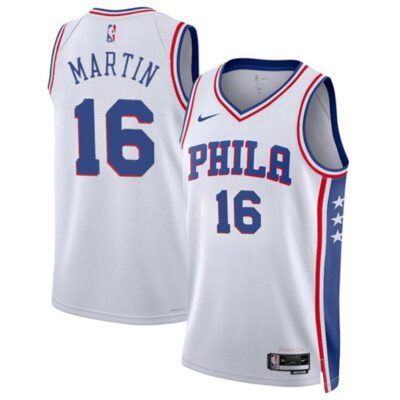 Philadelphia 76ers #16 Caleb Martin White Association Edition Stitched Jersey