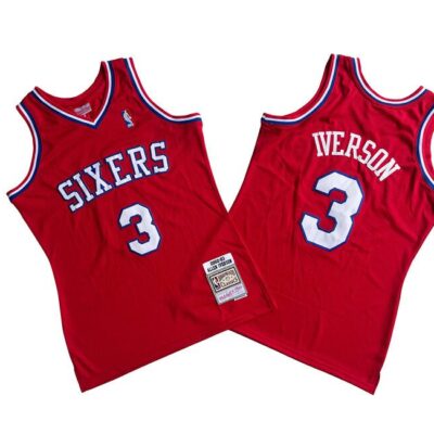 Philadelphia 76ers #3 Allen Iverson Red 2002-03 Throwback Stitched basketball Jersey