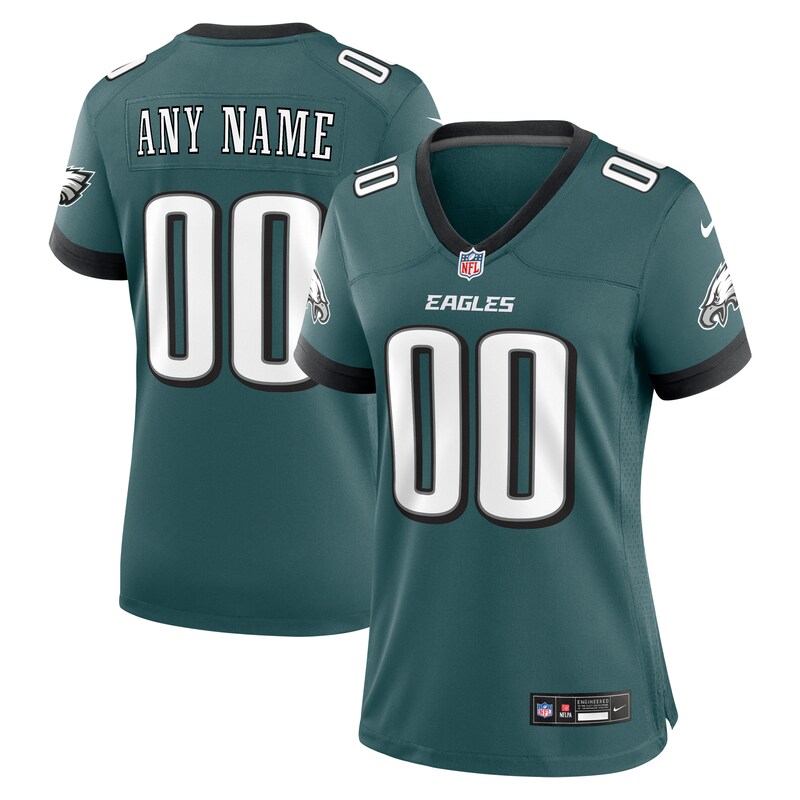 Philadelphia Eagles Women Custom Game Jersey - Midnight Green
