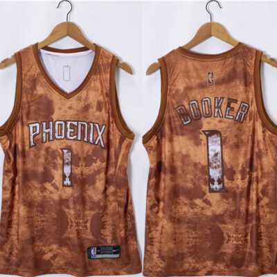 Phoenix Suns #1 Devin Booker Orange 2023 Select Series Stitched Basketball Jersey