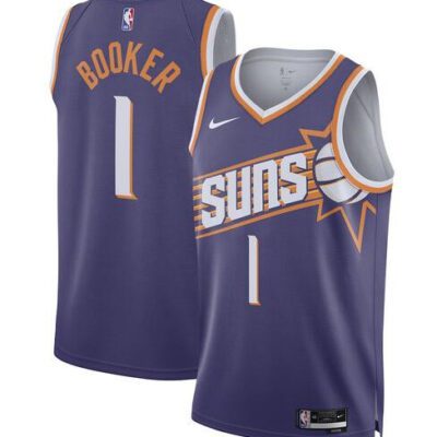 Phoenix Suns #1 Devin Booker Purple 2023 Icon Edition Stitched Basketball Jersey