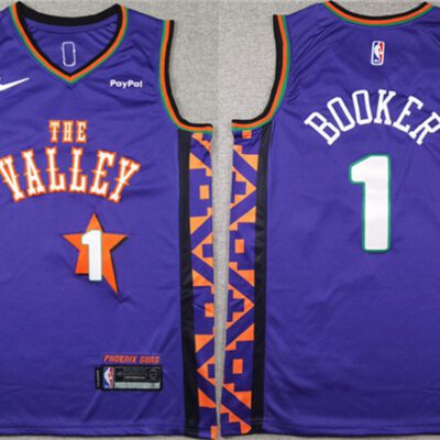 Phoenix Suns #1 Devin Booker Purple 2024-25 City Edition Stitched Basketball Jersey